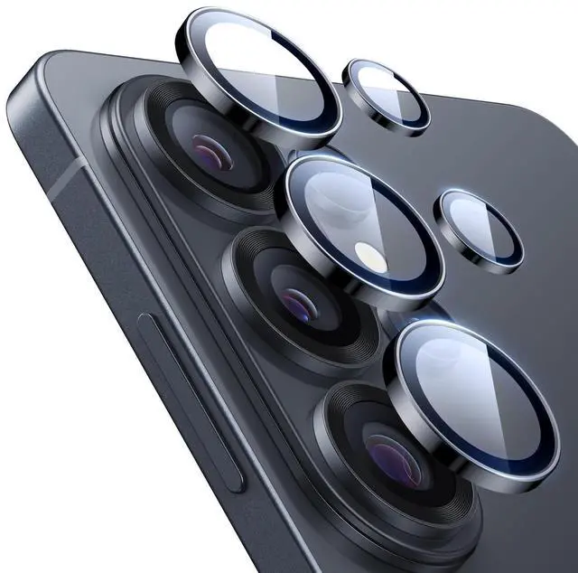 Main image of for Samsung Galaxy S23 Ultra Camera Lens Protector, Individual Lens Protectors, Ultra-Thin Tempered Glass with Aluminum Edging, Case Friendly, 1 Set, Black