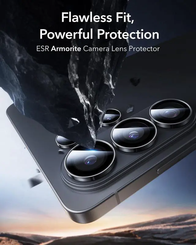 Alt view image 2 of 7 - for Samsung Galaxy S23 Ultra Camera Lens Protector, Individual Lens Protectors, Ultra-Thin Tempered Glass with Aluminum Edging, Case Friendly, 1 Set, Black