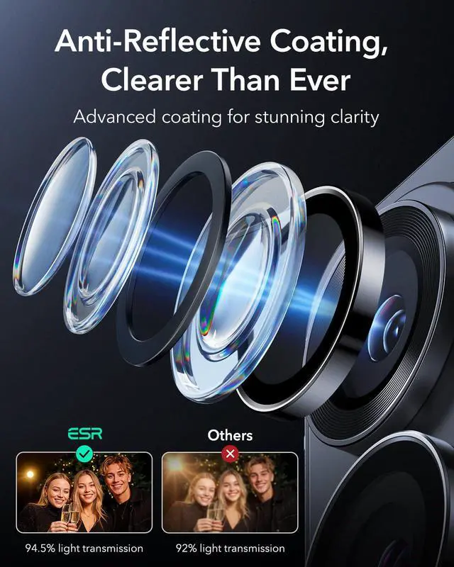 Alt view image 5 of 7 - for Samsung Galaxy S23 Ultra Camera Lens Protector, Individual Lens Protectors, Ultra-Thin Tempered Glass with Aluminum Edging, Case Friendly, 1 Set, Black