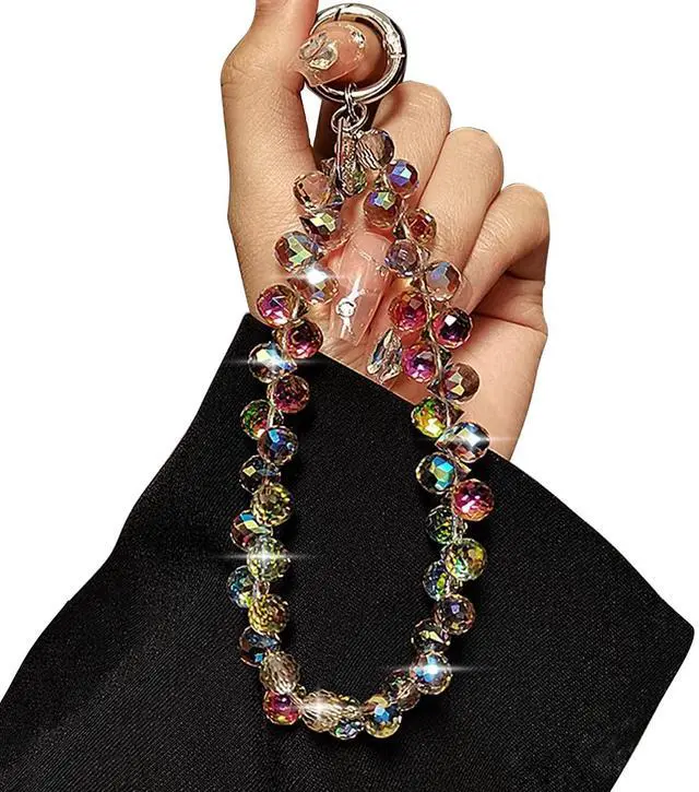 Main image of CellPhone Wrist Strap,Beaded Phone Charms,Bling Wristlet Lanyards for Women,Fashionable Bracelet for Phone,Bag,Key,Camera (MULTICOLOR)