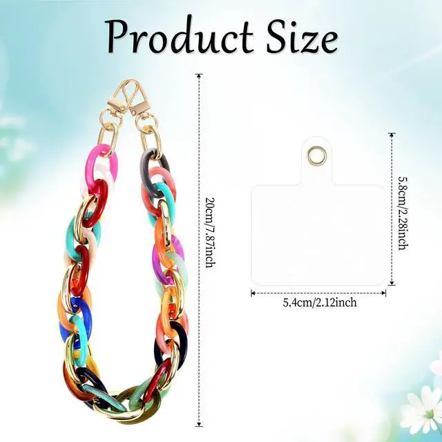 Alt view image 2 of 7 - Phone Wrist Strap Acrylic Phone Charms Strap Detachable Phone Bracelet Charm Strap for Phone Case Cellphone Lanyard with Tether Tab Phone Charms Wrist Strap for Phone Case
