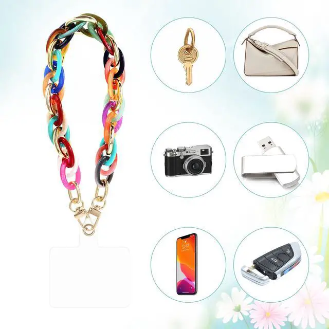 Alt view image 5 of 7 - Phone Wrist Strap Acrylic Phone Charms Strap Detachable Phone Bracelet Charm Strap for Phone Case Cellphone Lanyard with Tether Tab Phone Charms Wrist Strap for Phone Case
