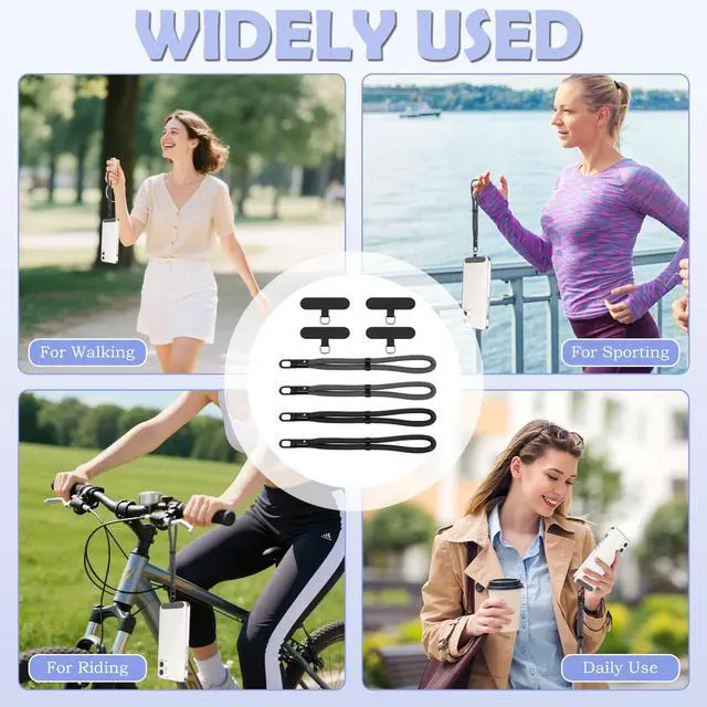 Alt view image 7 of 7 - 4Pcs Phone Wrist Strap with Tether Tabs, Lanyard for Phone with Ultra-Thin 0.015" Phone Tab, Adjustable Wristlet Strap 360°Rotating, Wrist Lanyard for Running Cycling Outdoor