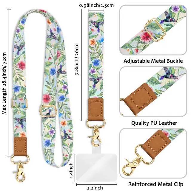 Alt view image 4 of 6 - Cell Phone Lanyard Crossbody Wrist Strap Adjustable for Women Bird