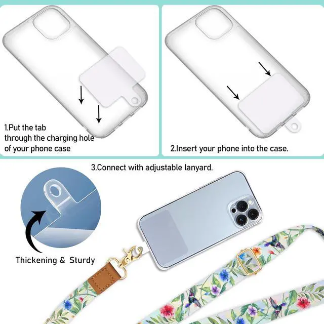 Alt view image 6 of 6 - Cell Phone Lanyard Crossbody Wrist Strap Adjustable for Women Bird