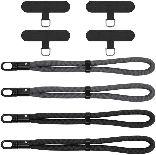 Main image of 4Pcs Phone Wrist Strap with Tether Tabs, Lanyard for Phone with Ultra-Thin 0.015" Phone Tab, Adjustable Wristlet Strap 360°Rotating, Wrist Lanyard for Running Cycling Outdoor
