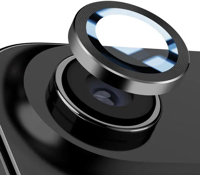 Main image of 2 Pack Camera Lens Protector for iphone 17 Air Aluminum Alloy Camera Cover,Stick Firmly,Case Friendly,AR Anti Reflective,Lossless Pixels for Tempered Glass Lens Protector,Black