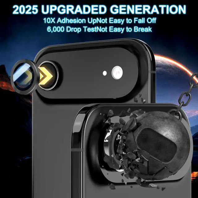 Alt view image 6 of 7 - 2 Pack Camera Lens Protector for iphone 17 Air Aluminum Alloy Camera Cover,Stick Firmly,Case Friendly,AR Anti Reflective,Lossless Pixels for Tempered Glass Lens Protector,Black