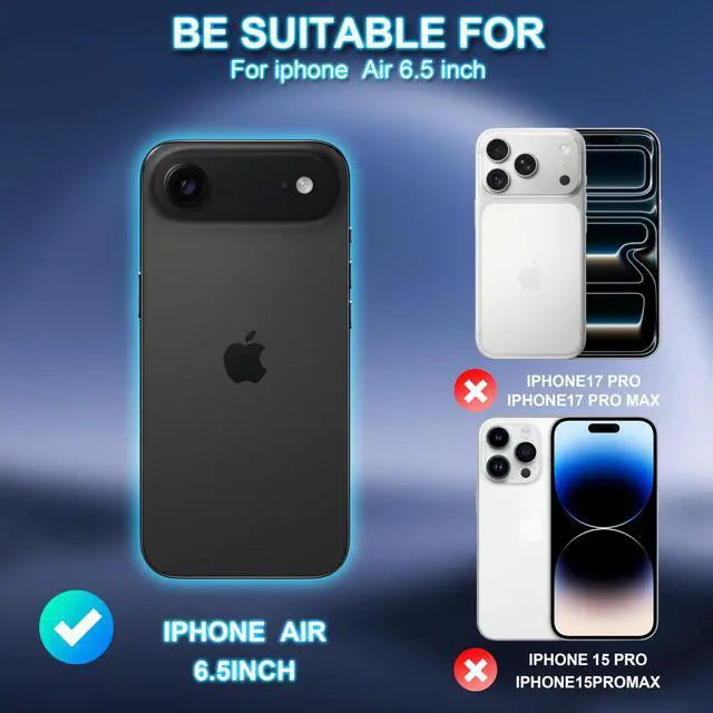 Alt view image 7 of 7 - 2 Pack Camera Lens Protector for iphone 17 Air Aluminum Alloy Camera Cover,Stick Firmly,Case Friendly,AR Anti Reflective,Lossless Pixels for Tempered Glass Lens Protector,Black