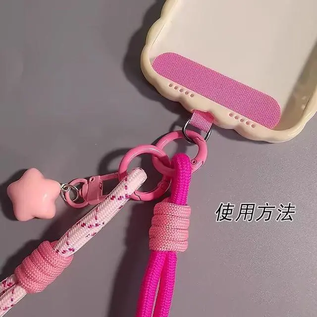 Alt view image 6 of 7 - 3 Pack Adjustable Braided Cell Phone Wrist Strap with Star Keychain Charm