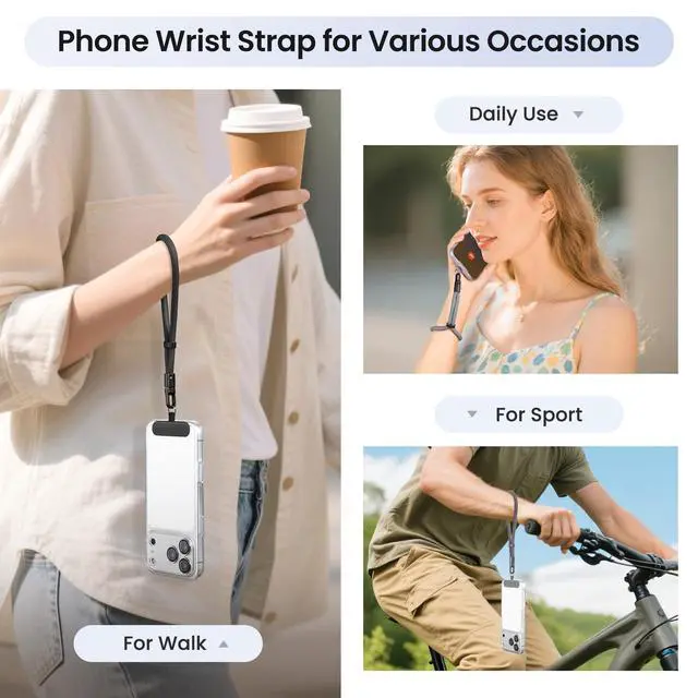 Alt view image 2 of 7 - Phone Wrist Strap, 3 Pack 360°Rotating Phone Lanyard without Tangles
