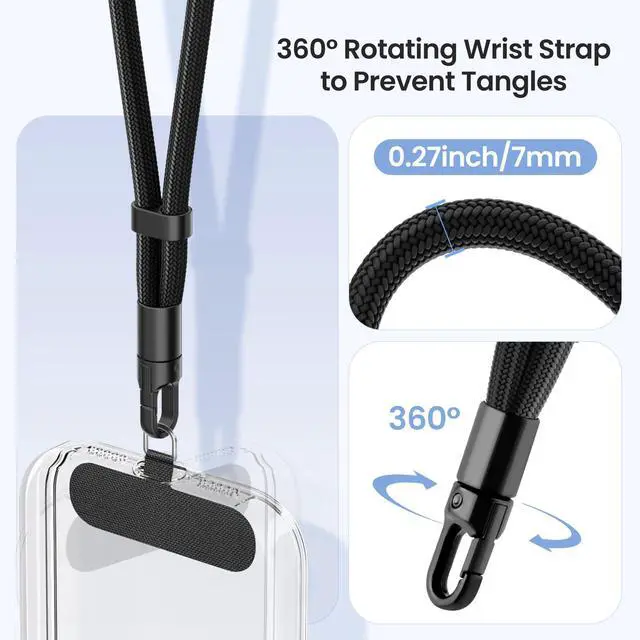Alt view image 4 of 7 - Phone Wrist Strap, 3 Pack 360°Rotating Phone Lanyard without Tangles