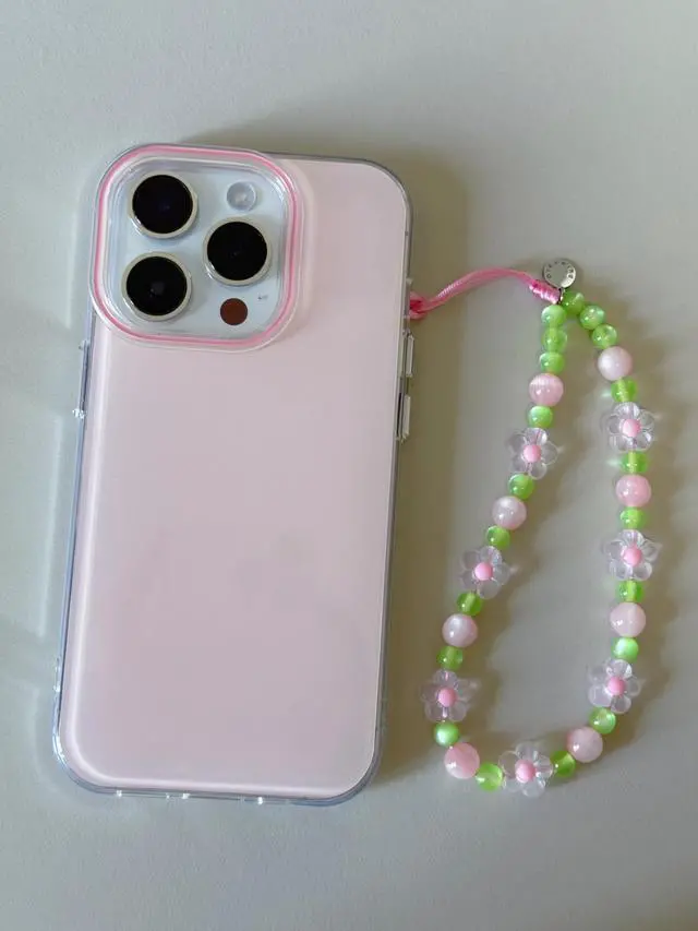 Alt view image 2 of 6 - Phone Charm Strap Cute Wrist Straps Cell Phone Charm String Y2K Aesthetic Lanyard Wristlet Chain for Case Camera AirPods Bags Keychains (Pink Flower)