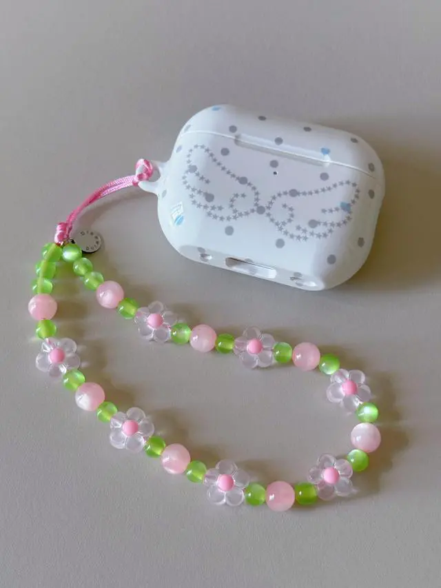Alt view image 4 of 6 - Phone Charm Strap Cute Wrist Straps Cell Phone Charm String Y2K Aesthetic Lanyard Wristlet Chain for Case Camera AirPods Bags Keychains (Pink Flower)