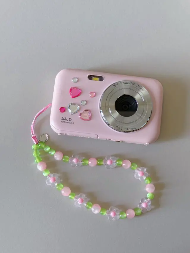 Alt view image 6 of 6 - Phone Charm Strap Cute Wrist Straps Cell Phone Charm String Y2K Aesthetic Lanyard Wristlet Chain for Case Camera AirPods Bags Keychains (Pink Flower)