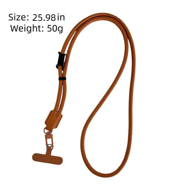 Alt view image 5 of 6 - Phone Leather Lanyard, Adjustable Crossbody Phone Strap (Brown)