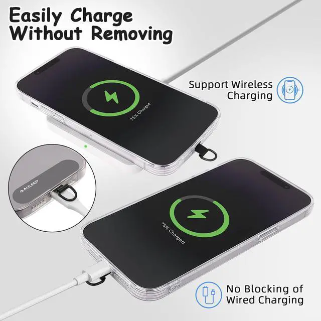 Alt view image 5 of 7 - Universal Phone Lanyard Corssbody, Anti-theft Phone Strap for Women and Men, Adjustable Cell Phone Neck Lanyard for all iPhone and Smartphone, with 2 Phone Tethers (Metal & Plastic), Black