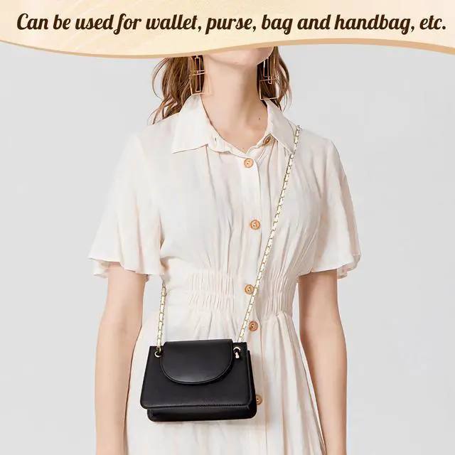 Alt view image 7 of 7 - Phone Lanyard Metal Chain Crossbody, Gold & White