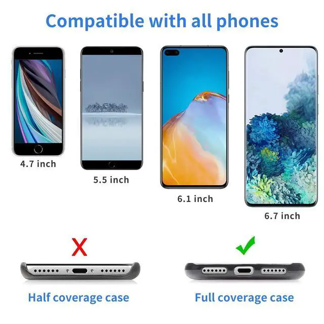 Alt view image 4 of 7 - Phone Lanyard - 4× Pads, 1× Adjustable Neck Strap, 1× Wrist Strap, Nylon Lanyard Compatible with All Smartphone