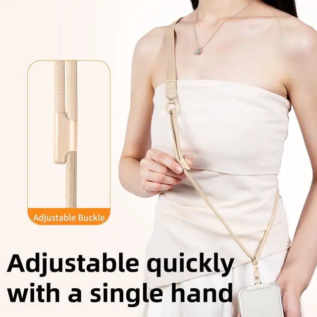 Alt view image 4 of 6 - Phone Lanyard Crossbody & Neck, Adjustable Wide Strap with Anti-Loss Lock for iPhone Samsung - Universal Hands Free
