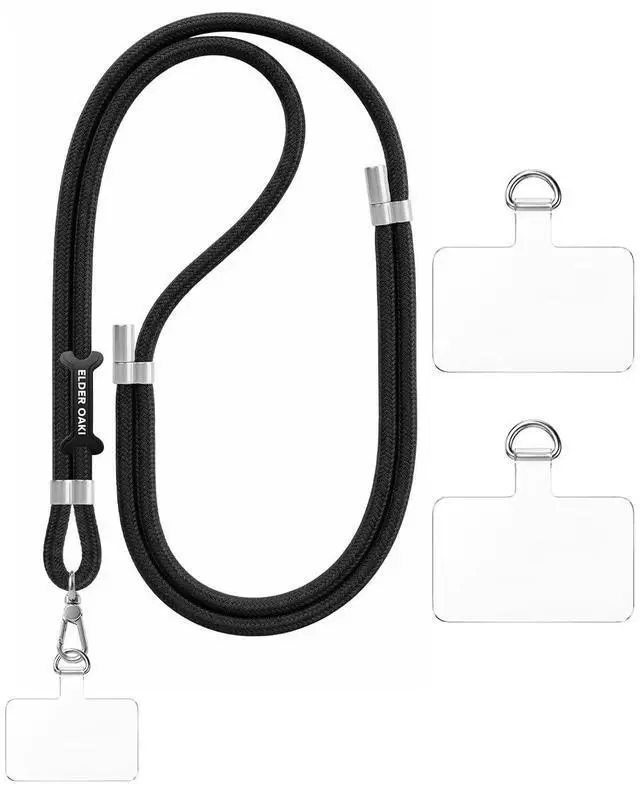 Main image of Phone Lanyard Crossbody Strap, Adjustable Cell Phone Holder (Black)