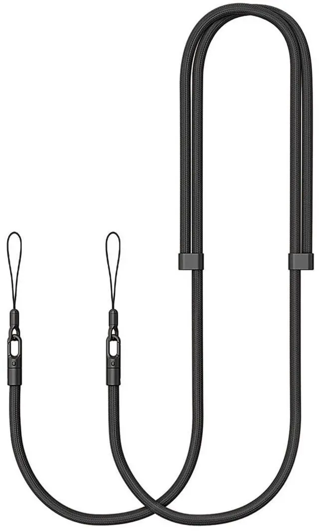 Main image of Thickened Crossbody Strap (Without Case) Compatible with Iphone 17/Air/Pro/Max Phone Cases and Other Device with Dual Lanyard Holes, Adjustable Hands-free Shoulder Neck Camera Phone Strap (Black)