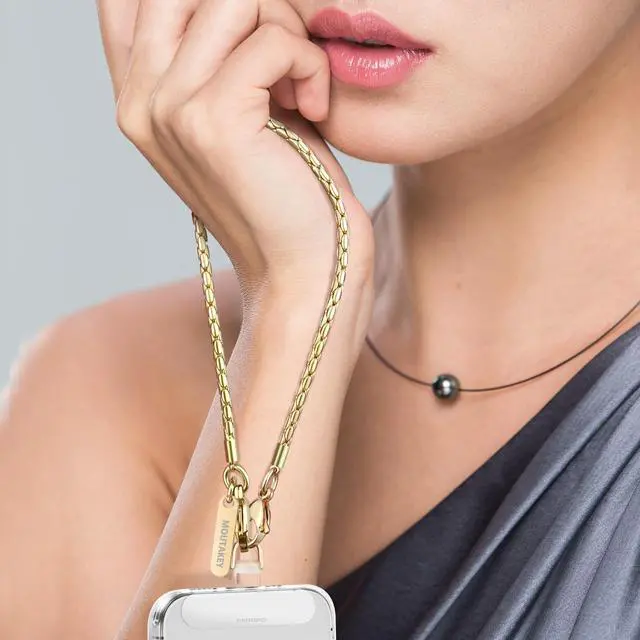 Alt view image 2 of 7 - Phone Wrist Strap Metal Phone Chain Wristlet Detachable Cellphone Lanyard with 2 Tether Tabs iPhone Wrist Strap For Women iPhone Bracelet Wristlet for girls Shopping Traveling Party Walking