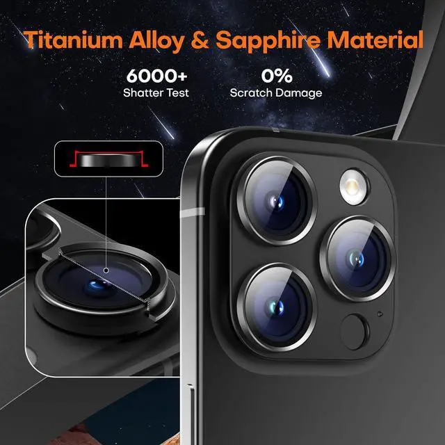 Alt view image 5 of 6 - Camera Lens Protector for iPhone 16/15/14 Pro Max & 16/15/14 Pro