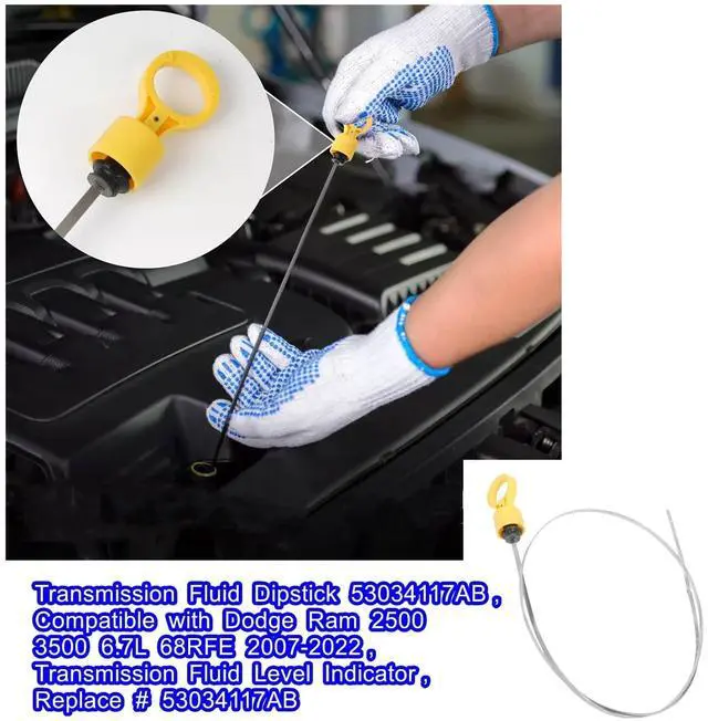 Alt view image 2 of 7 - Transmission Fluid Dipstick 53034117AB,Compatible with Dodge Ram 2500 3500 6.7L 68RFE 2007-2022,Transmission Fluid Level Indicator,Replace # 53034117AB