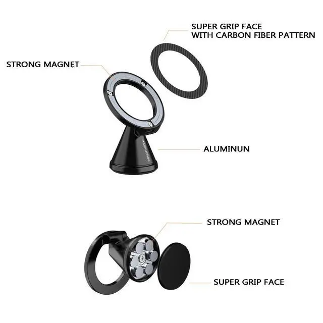 Alt view image 7 of 7 - for magsafe Car MountDual MagnetsMagnetic Phone Holder Support for Auto Turck Dash Bathroom Wall Gym Golf Desk Stand,Shower Cell Phone Mount for Car Accessories for Women Men iPhone 17 Pro Max