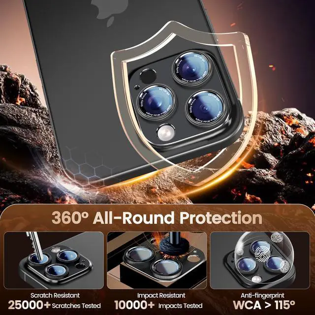 Alt view image 4 of 7 - Camera Lens Protector for iPhone 14/16 Pro/Pro Max, Black
