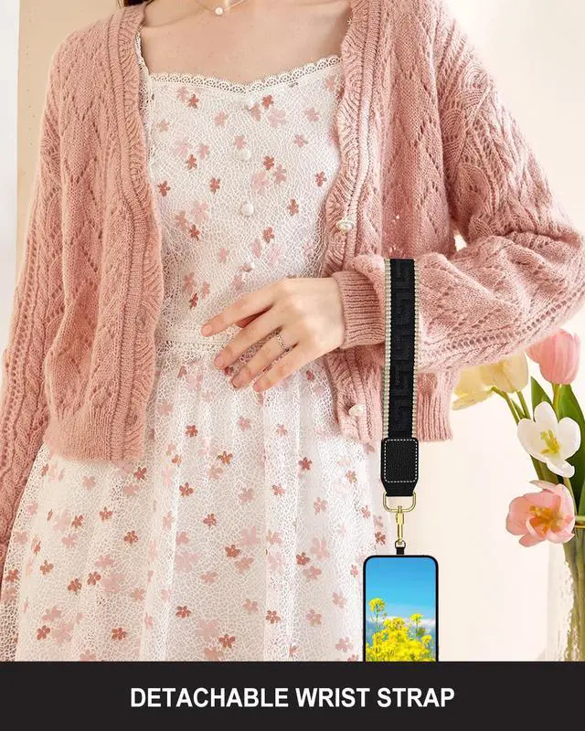 Alt view image 4 of 7 - Crossbody Phone Strap with Wallet, Clip and Go Strap for Phone with Wallet, Adjustable Crossbody Cell Belt with Zippered Pouch, Neck Shoulder Cell Lanyard for Women, Black Great Wall