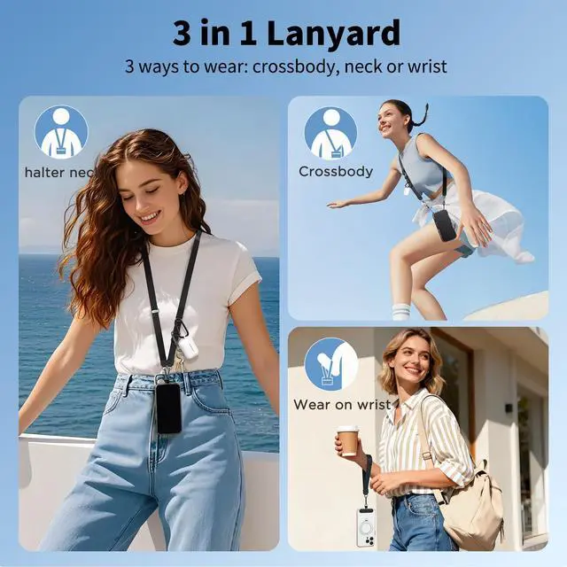 Alt view image 3 of 7 - 3-in-1 Phone Lanyard Adjustable Crossbody Neck Strap for Smartphones