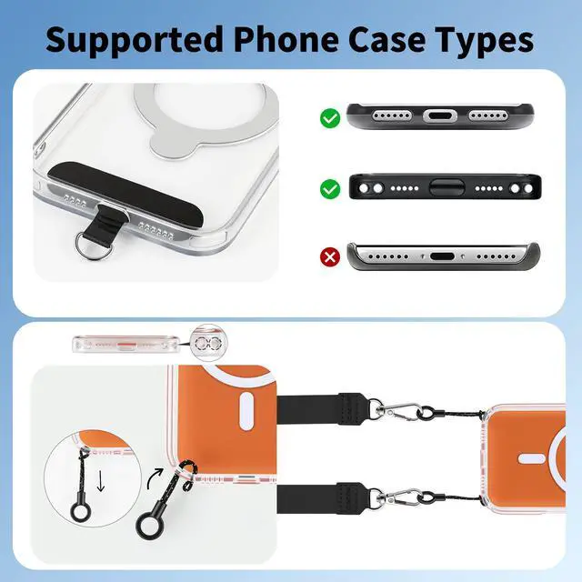 Alt view image 6 of 7 - 3-in-1 Phone Lanyard Adjustable Crossbody Neck Strap for Smartphones