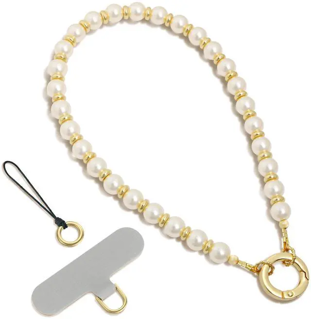 Main image of Phone Charm, Handmade Beaded Phone Wrist Strap with Tether Tab