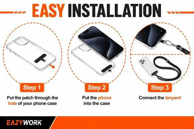 Alt view image 2 of 7 - Luxury Phone Strap Crossbody And 2 Ultra-Durable Phone Tabs Adjustable, Anti Phone Theft For All phones Festival