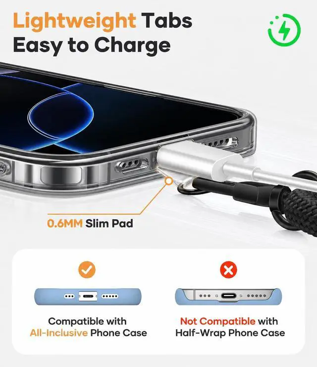 Alt view image 3 of 7 - Luxury Phone Strap Crossbody And 2 Ultra-Durable Phone Tabs Adjustable, Anti Phone Theft For All phones Festival