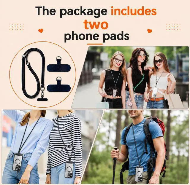 Alt view image 7 of 7 - Luxury Phone Strap Crossbody And 2 Ultra-Durable Phone Tabs Adjustable, Anti Phone Theft For All phones Festival