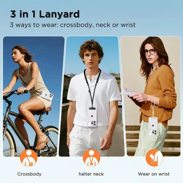 Alt view image 3 of 7 - 3-in-1 Crossbody Phone Lanyard & Wrist Strap