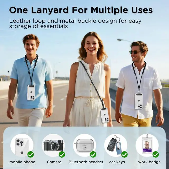 Alt view image 5 of 7 - 3-in-1 Crossbody Phone Lanyard & Wrist Strap