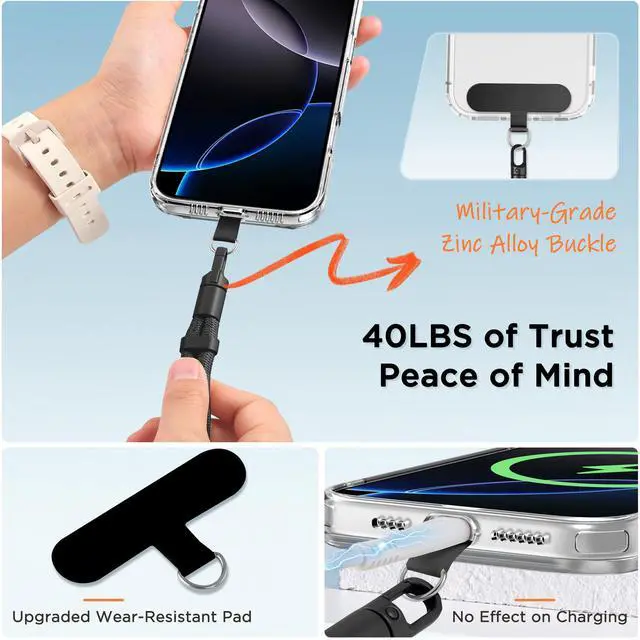 Alt view image 6 of 7 - 3-in-1 Crossbody Phone Lanyard & Wrist Strap