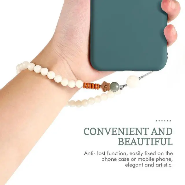 Alt view image 5 of 7 - Phone Wrist Strap Buddha Beads Mobile Phone Strap Lanyard Keychain Hanging Pendant Chinese Style Phone Wrist Rope (colors of flowers)