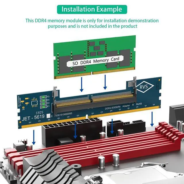 Alt view image 5 of 7 - Laptop SO DDR4 RAM to Desktop DDR4 Adapter Card, Memory Tester SO DIMM 4 to ddr4 Converter