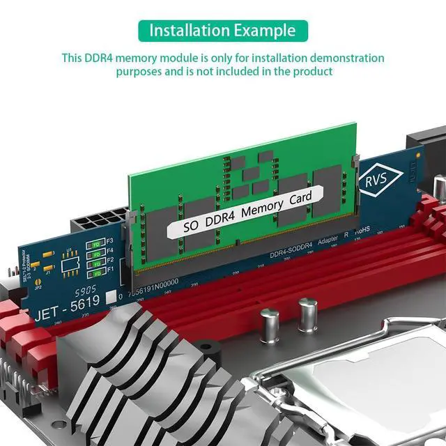 Alt view image 6 of 7 - Laptop SO DDR4 RAM to Desktop DDR4 Adapter Card, Memory Tester SO DIMM 4 to ddr4 Converter