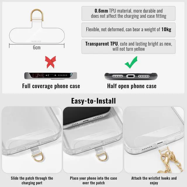 Alt view image 5 of 7 - Phone Charm Strap With Metal Chain Detachable Wrist Strap For iPhone Anti Theft Strap Phone Chain Wristlet