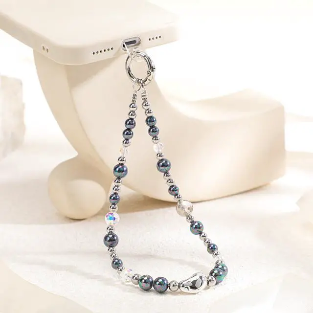 Alt view image 2 of 7 - Phone Charm for Women, Beaded Wrist Strap Lanyard with Tether Tab, Anti Theft Hands Free Detachable Phone Chain Wristlet. (Colorful)