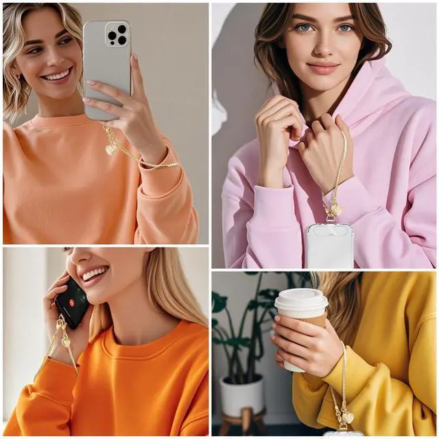 Alt view image 6 of 7 - Phone Charm Strap With Metal Chain Detachable Wrist Strap For iPhone Anti Theft Strap Phone Chain Wristlet