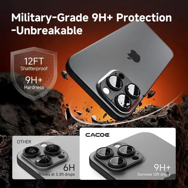 Alt view image 4 of 7 - Metal Camera Lens Protector for iPhone 16Pro/16ProMax/14Pro/14ProMax