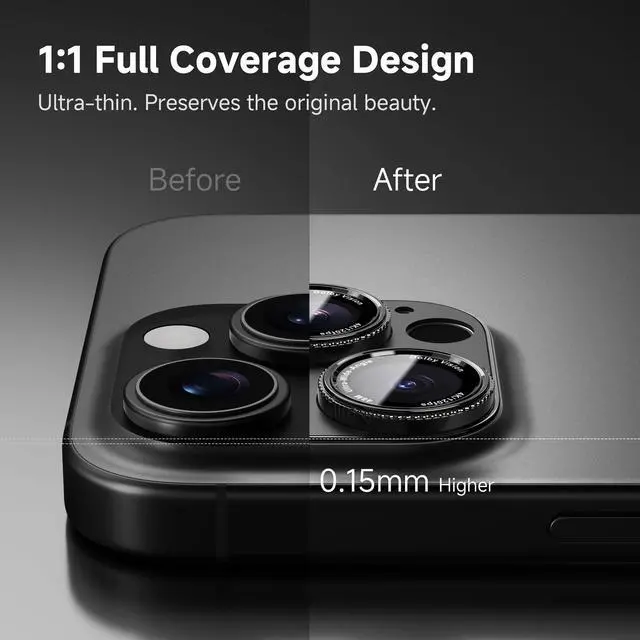 Alt view image 3 of 7 - Metal Camera Lens Protector for iPhone 16Pro/16ProMax/14Pro/14ProMax