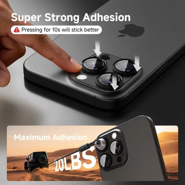 Alt view image 6 of 7 - Metal Camera Lens Protector for iPhone 16Pro/16ProMax/14Pro/14ProMax